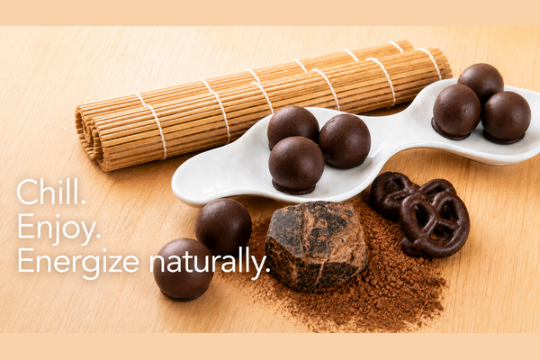 Vegan Dark Chocolate Energy Balls made with SoGo Pure Energize Cacao Shake Powder - plant-based, no-bake snack