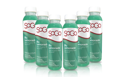 A citrus forward, plant-based lemonade infused with blue spirulina and basil. Naturally sweetened for a vibrant, refreshing boost.  Looking for a refreshing pick-me-up? Blu Lemonade is a vibrant, tangy-sweet citrus blend made with lemon, lime, orange, and a touch of organic cane sugar for that classic lemonade feel, elevated.
We added a hint of basil for digestive support and a splash of blue spirulina for a nutrient-rich twist. The result? A bright, feel-good lemonade that tastes as joyful as it looks.
