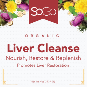 SoGo Organic Liver Cleanse
Nourish, Restore & Replenish
Promotes Liver Restoration
Net Wt. 4oz (113.40g). Manufactured by SpaJuiceBar