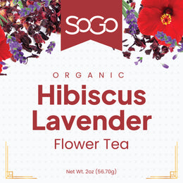 Organic Hibiscus Lavender Flower Tea Front Label