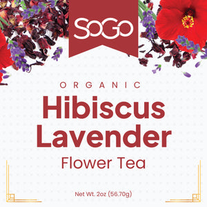 Organic Hibiscus Lavender Flower Tea Front Label