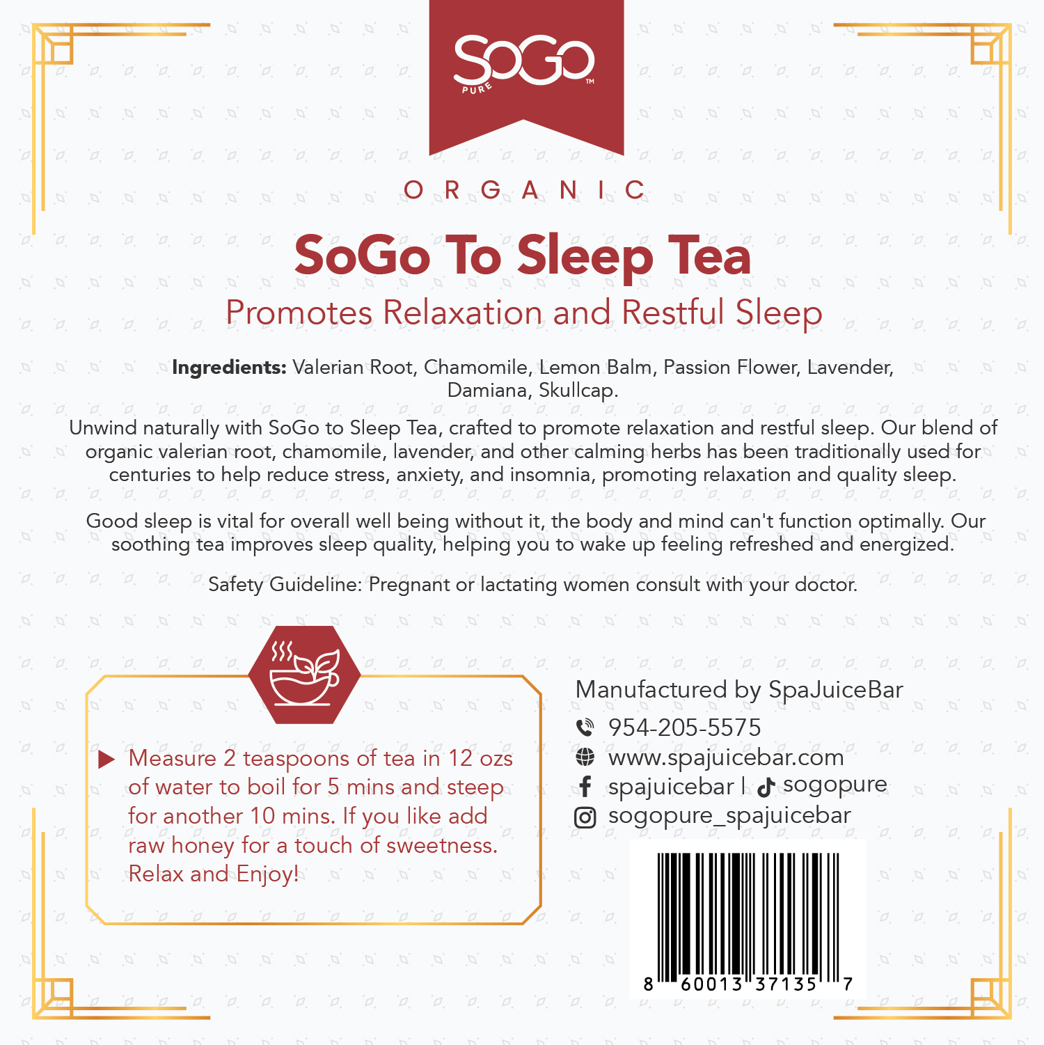 SoGo to Sleep Tea - Relaxing Herbal Tea for Restful Sleep