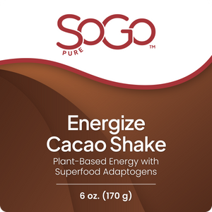 SoGo Pure Cacao Shake Plant Based Energy with Superfood Adaptogens 6oz (170g)