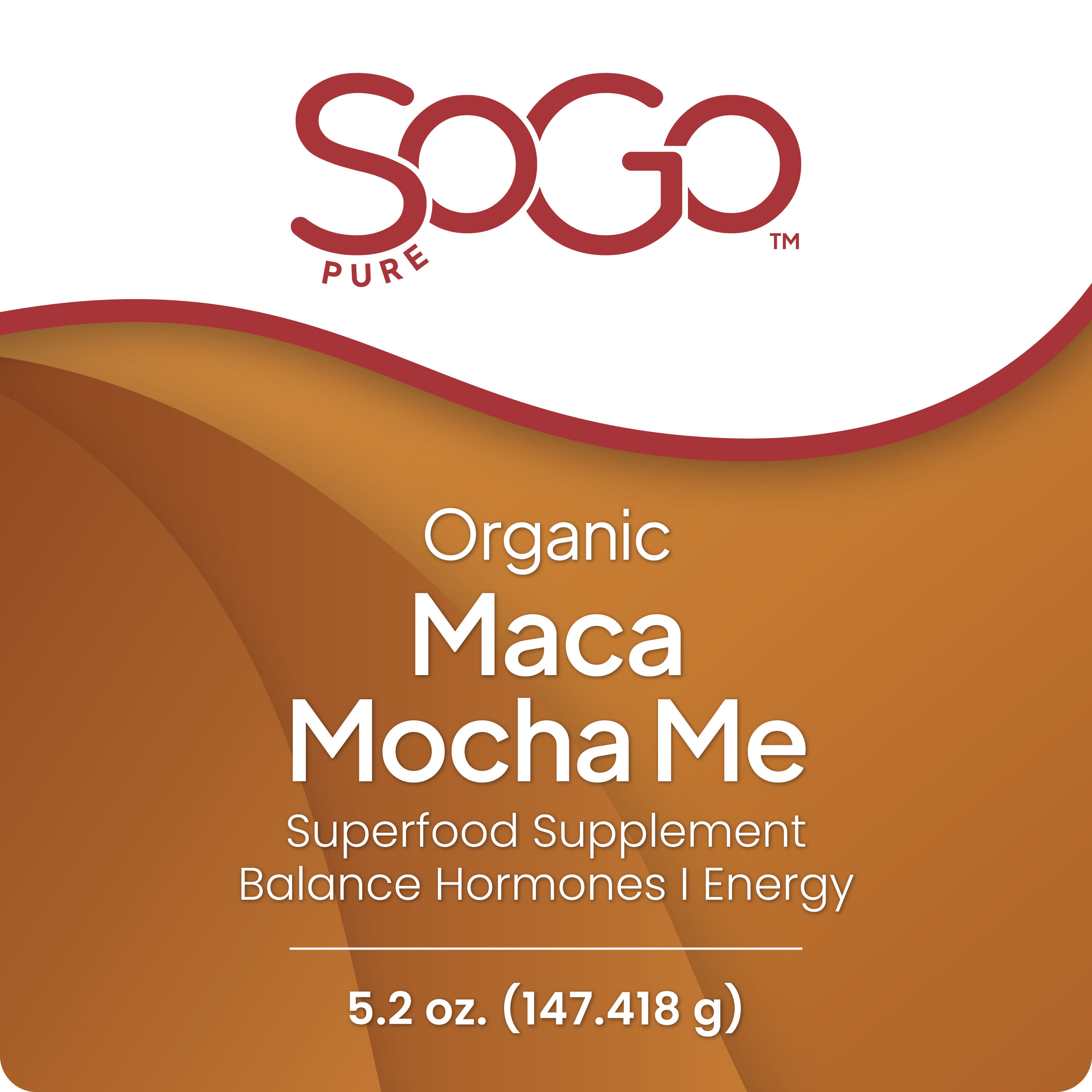 Sogo Pure Organic Maca Mocha Me Superfood Supplement Balance Hormones | Energy 5.2 oz (147.148)