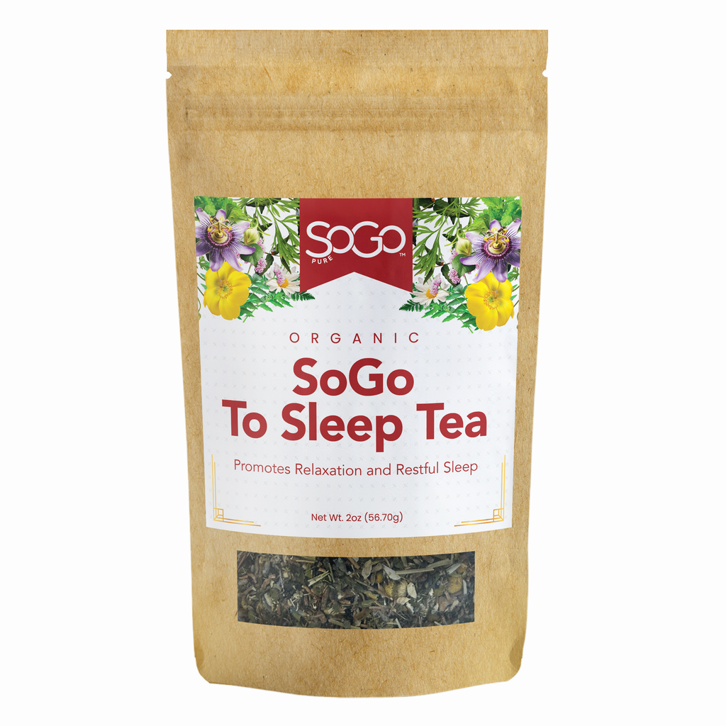 SoGo Pure Sogo To Sleep Tea 2oz bag on a white background