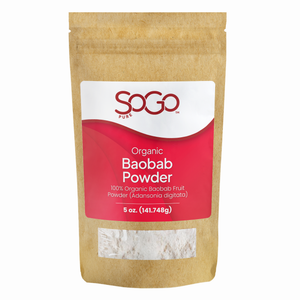 SOGO Pure Organic Baobab Powder 5oz (141.748g) package on a white background