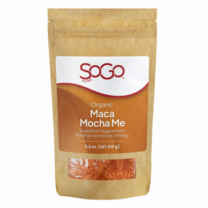SOGO Organic Maca Mocha Me kraft bag package on a white background